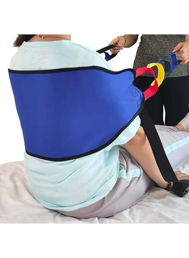 أجهزة رفع المرضى بتصميم منحني للظهر واسع، ألواح نقل لتحريك كبار السن، حزام مساعدة للوقوف للوزن، جهاز مساعد طبي وتمريضي للأمان لتحريك كبار السن (XL، أزرق) - Image 1